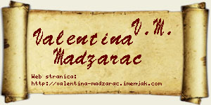 Valentina Madžarac vizit kartica